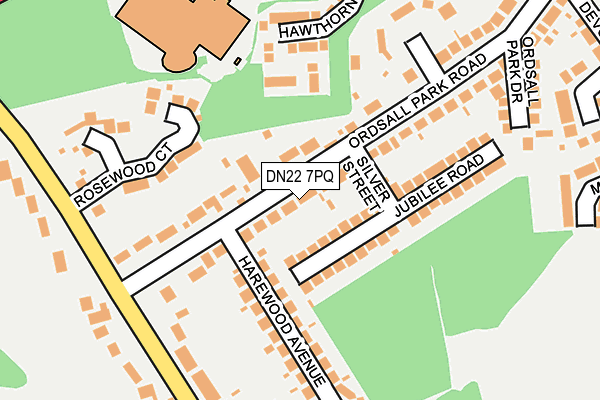 DN22 7PQ map - OS OpenMap – Local (Ordnance Survey)