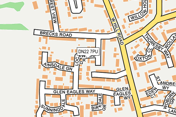 DN22 7PU map - OS OpenMap – Local (Ordnance Survey)