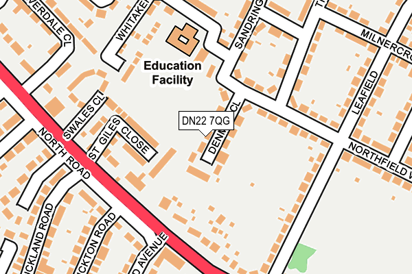 DN22 7QG map - OS OpenMap – Local (Ordnance Survey)