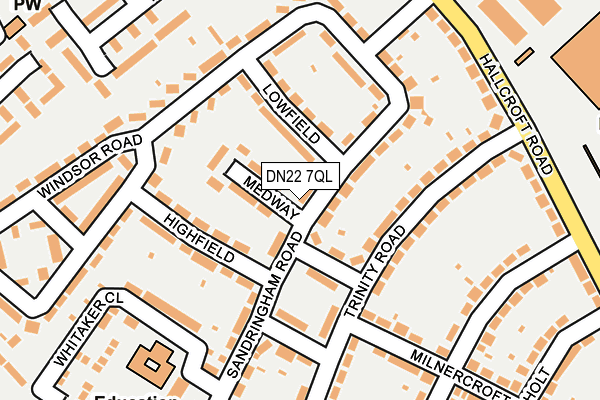DN22 7QL map - OS OpenMap – Local (Ordnance Survey)
