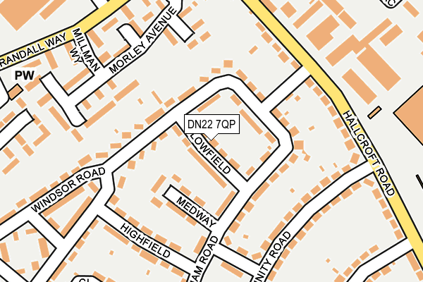 DN22 7QP map - OS OpenMap – Local (Ordnance Survey)