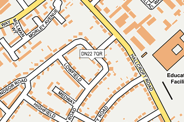DN22 7QR map - OS OpenMap – Local (Ordnance Survey)