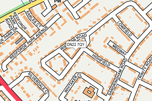 DN22 7QY map - OS OpenMap – Local (Ordnance Survey)