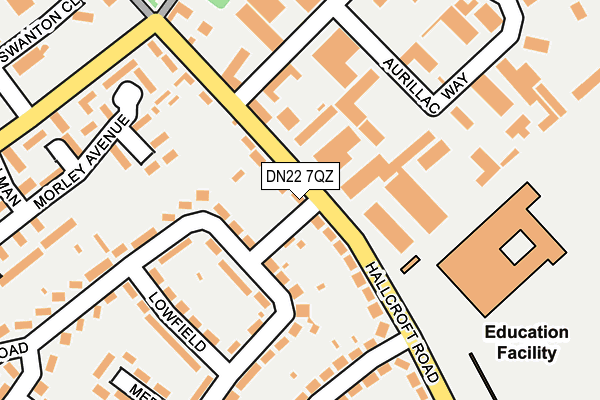 DN22 7QZ map - OS OpenMap – Local (Ordnance Survey)