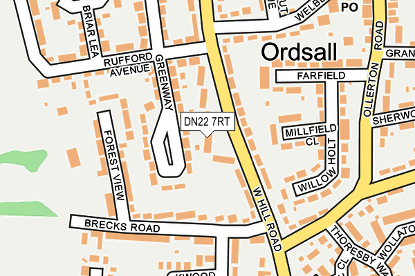 DN22 7RT map - OS OpenMap – Local (Ordnance Survey)