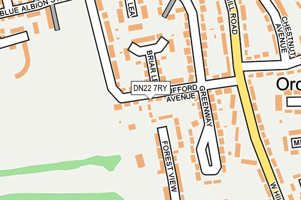 DN22 7RY map - OS OpenMap – Local (Ordnance Survey)
