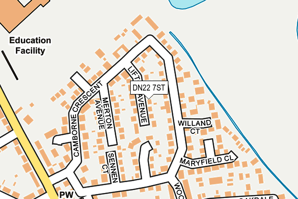 DN22 7ST map - OS OpenMap – Local (Ordnance Survey)