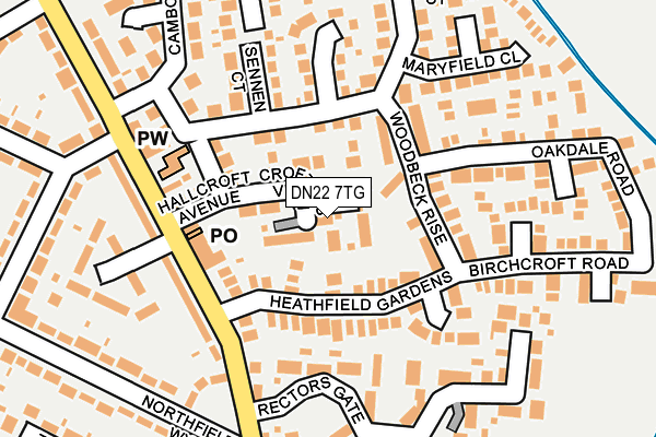 DN22 7TG map - OS OpenMap – Local (Ordnance Survey)