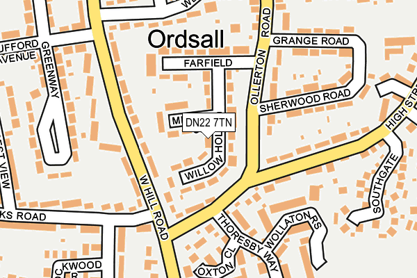 DN22 7TN map - OS OpenMap – Local (Ordnance Survey)