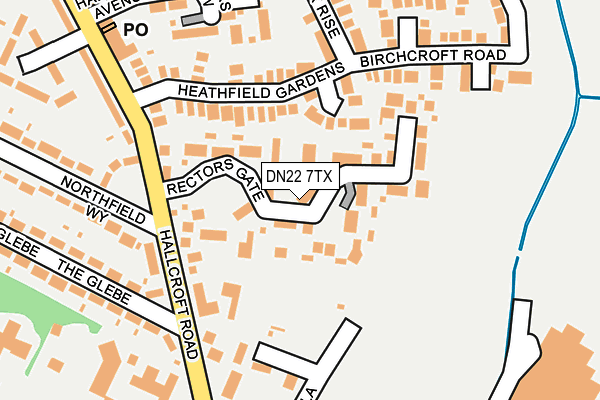 DN22 7TX map - OS OpenMap – Local (Ordnance Survey)