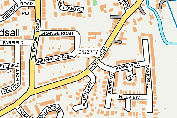 DN22 7TY map - OS OpenMap – Local (Ordnance Survey)