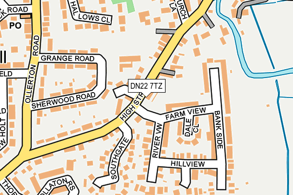 DN22 7TZ map - OS OpenMap – Local (Ordnance Survey)