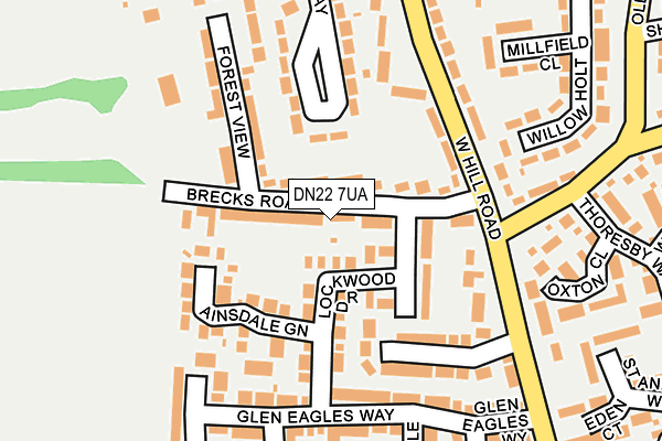 DN22 7UA map - OS OpenMap – Local (Ordnance Survey)