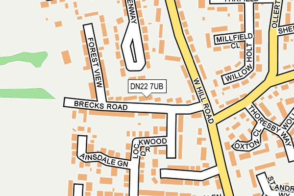DN22 7UB map - OS OpenMap – Local (Ordnance Survey)