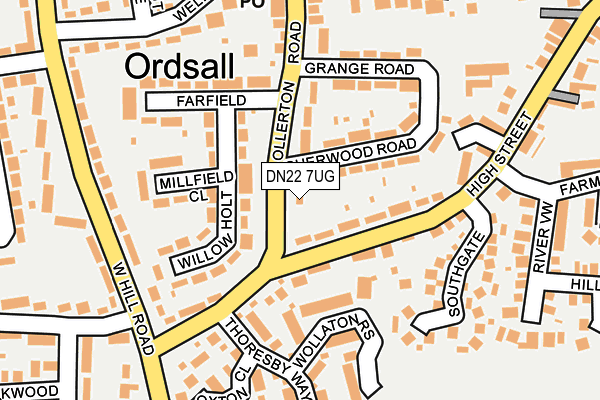 DN22 7UG map - OS OpenMap – Local (Ordnance Survey)