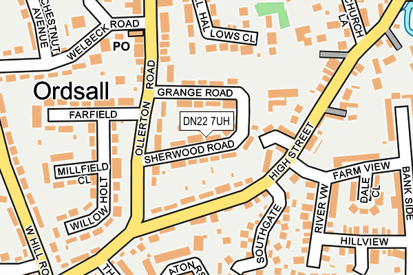 DN22 7UH map - OS OpenMap – Local (Ordnance Survey)