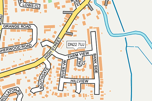 DN22 7UJ map - OS OpenMap – Local (Ordnance Survey)