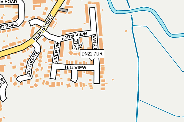 DN22 7UR map - OS OpenMap – Local (Ordnance Survey)
