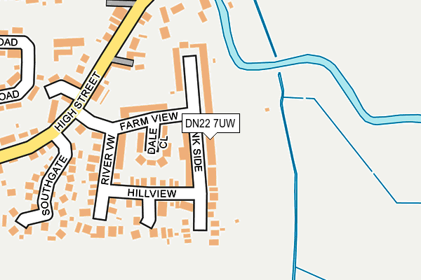 DN22 7UW map - OS OpenMap – Local (Ordnance Survey)