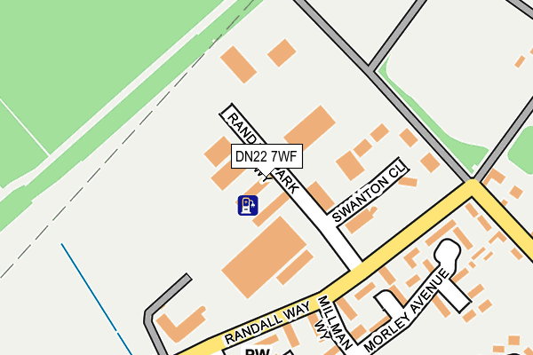 DN22 7WF map - OS OpenMap – Local (Ordnance Survey)