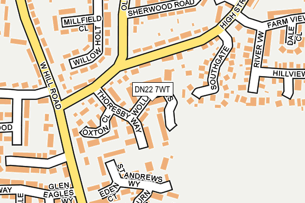 DN22 7WT map - OS OpenMap – Local (Ordnance Survey)