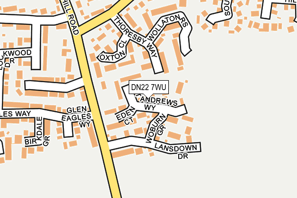 DN22 7WU map - OS OpenMap – Local (Ordnance Survey)