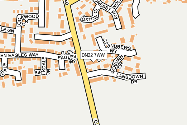 DN22 7WW map - OS OpenMap – Local (Ordnance Survey)