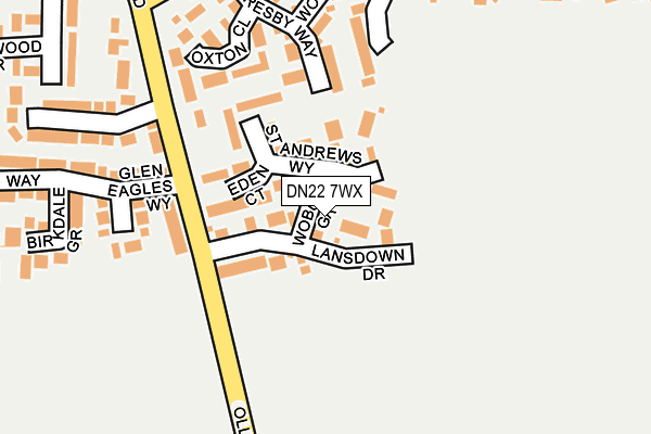 DN22 7WX map - OS OpenMap – Local (Ordnance Survey)