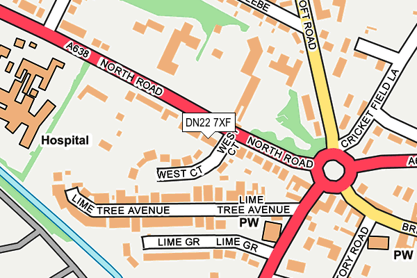 DN22 7XF map - OS OpenMap – Local (Ordnance Survey)