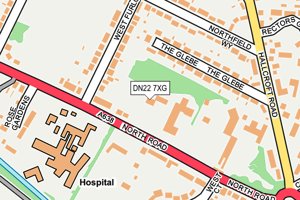DN22 7XG map - OS OpenMap – Local (Ordnance Survey)