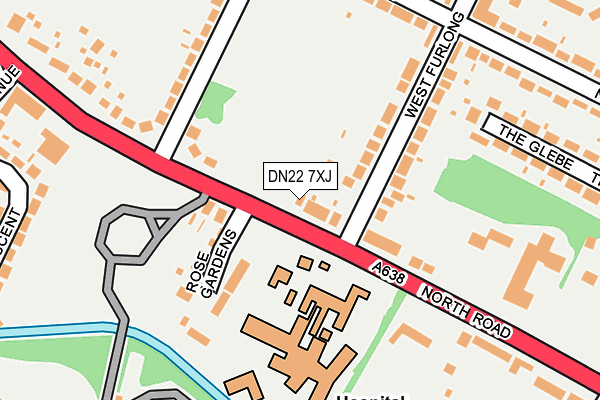 DN22 7XJ map - OS OpenMap – Local (Ordnance Survey)