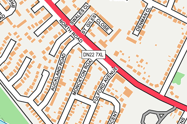 DN22 7XL map - OS OpenMap – Local (Ordnance Survey)