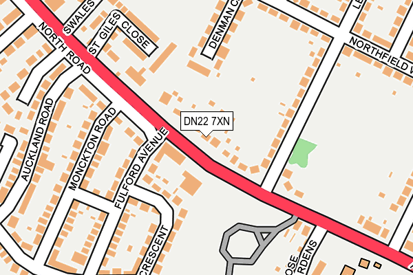 DN22 7XN map - OS OpenMap – Local (Ordnance Survey)