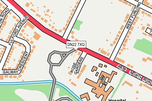 DN22 7XQ map - OS OpenMap – Local (Ordnance Survey)