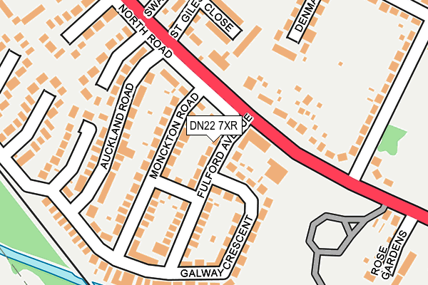 DN22 7XR map - OS OpenMap – Local (Ordnance Survey)