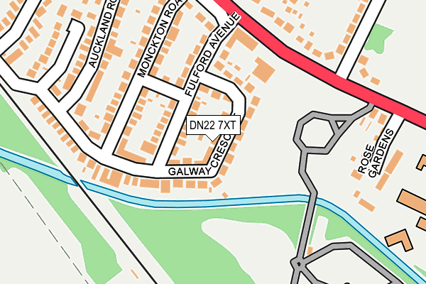 DN22 7XT map - OS OpenMap – Local (Ordnance Survey)