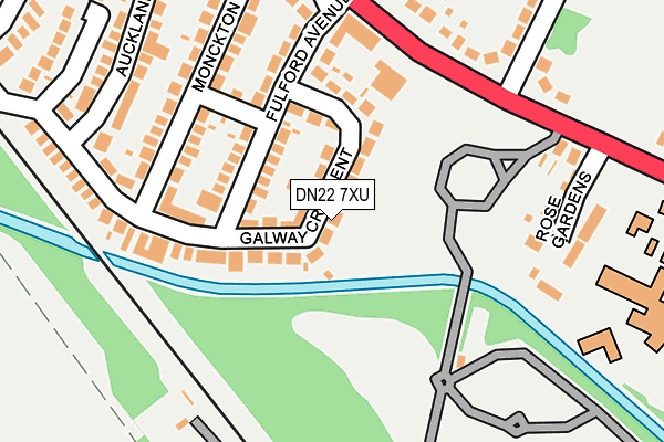 DN22 7XU map - OS OpenMap – Local (Ordnance Survey)
