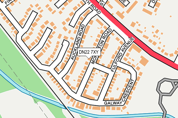 DN22 7XY map - OS OpenMap – Local (Ordnance Survey)