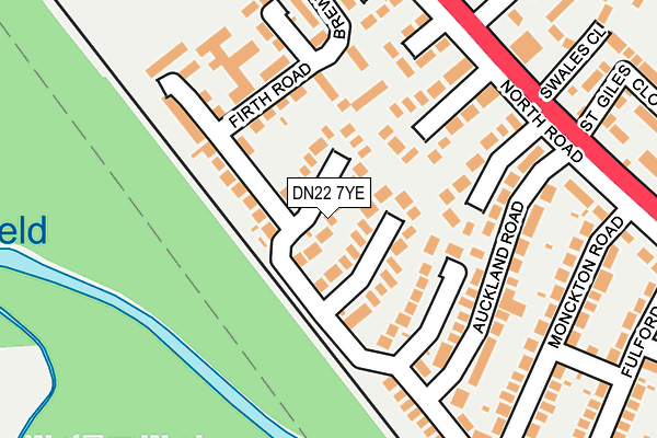 DN22 7YE map - OS OpenMap – Local (Ordnance Survey)