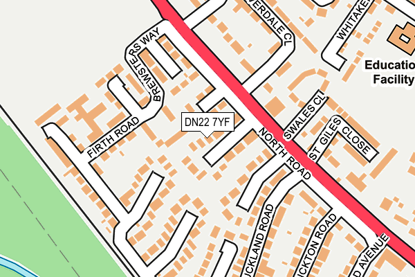 DN22 7YF map - OS OpenMap – Local (Ordnance Survey)