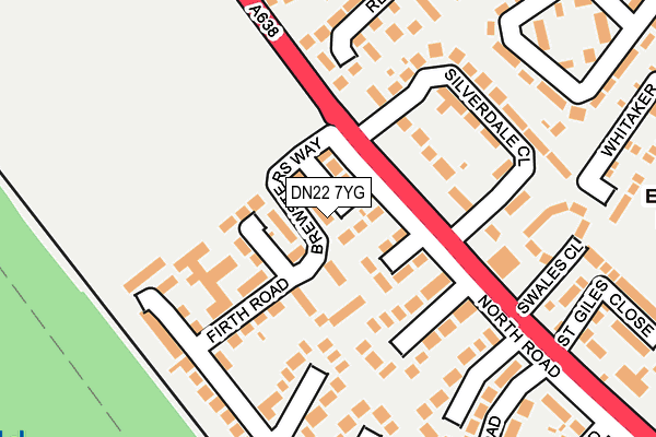 DN22 7YG map - OS OpenMap – Local (Ordnance Survey)