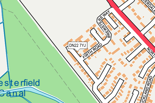 DN22 7YJ map - OS OpenMap – Local (Ordnance Survey)