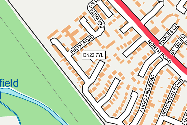 DN22 7YL map - OS OpenMap – Local (Ordnance Survey)