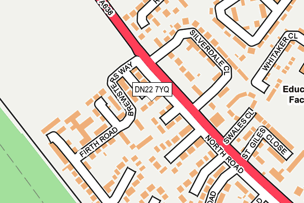 DN22 7YQ map - OS OpenMap – Local (Ordnance Survey)
