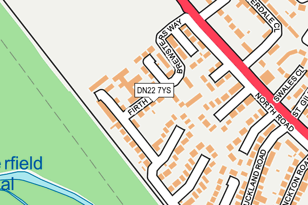 DN22 7YS map - OS OpenMap – Local (Ordnance Survey)