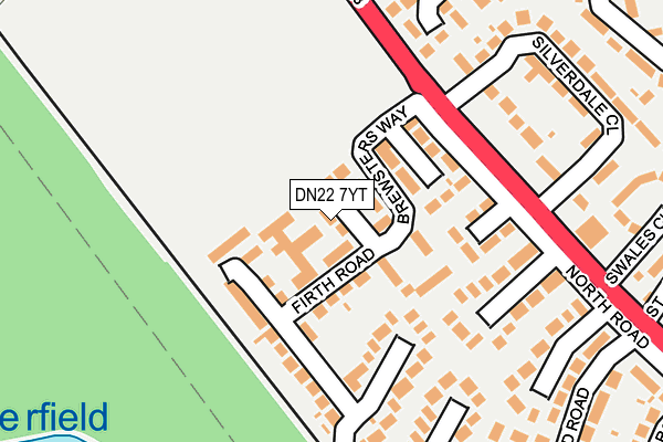 DN22 7YT map - OS OpenMap – Local (Ordnance Survey)