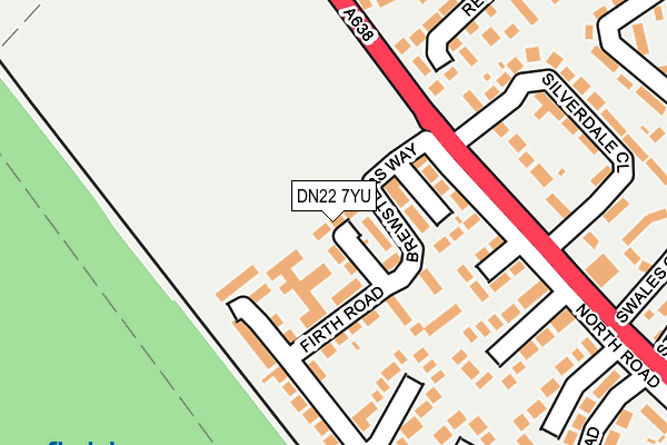 DN22 7YU map - OS OpenMap – Local (Ordnance Survey)