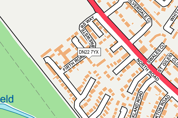 DN22 7YX map - OS OpenMap – Local (Ordnance Survey)