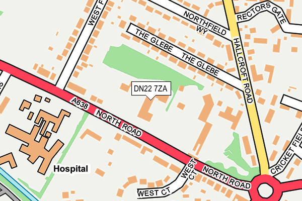 DN22 7ZA map - OS OpenMap – Local (Ordnance Survey)