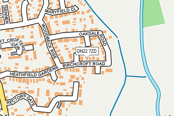 DN22 7ZD map - OS OpenMap – Local (Ordnance Survey)